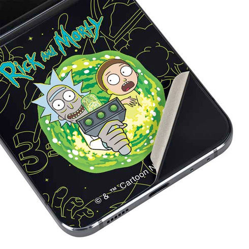 Adult Swim Rick and Morty Portal Travel Galaxy Z Flip5 5G Skin